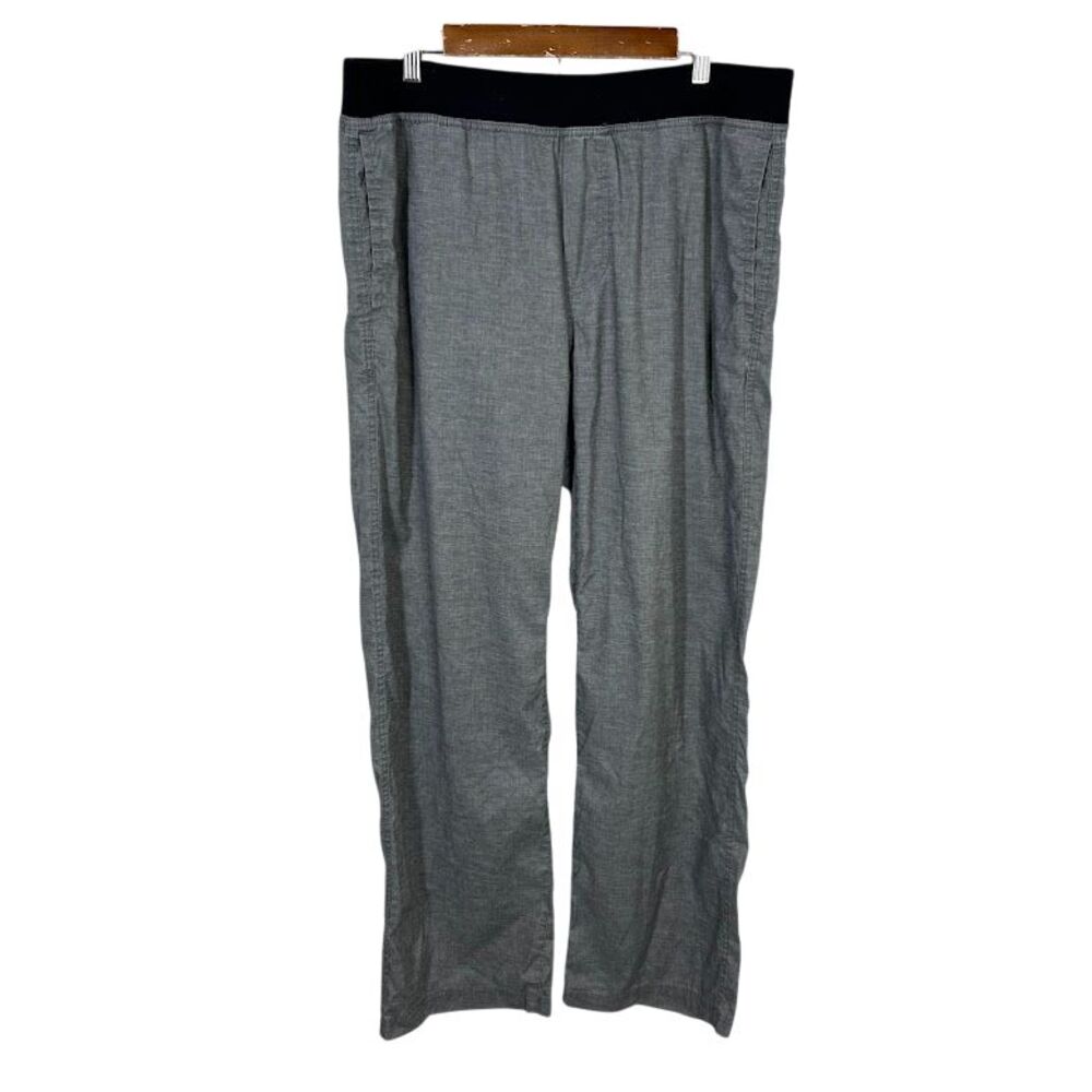 prAna Vaha Pants Mens XL Gray Balance Yoga Stretch Lounge Hemp Blend Stretch